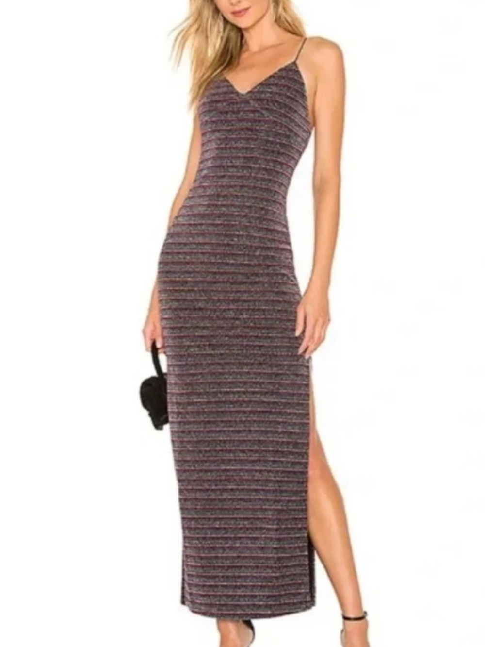 House of Harlow 1960 x Revolve Metallic Striped Dress Evening Cocktail Party